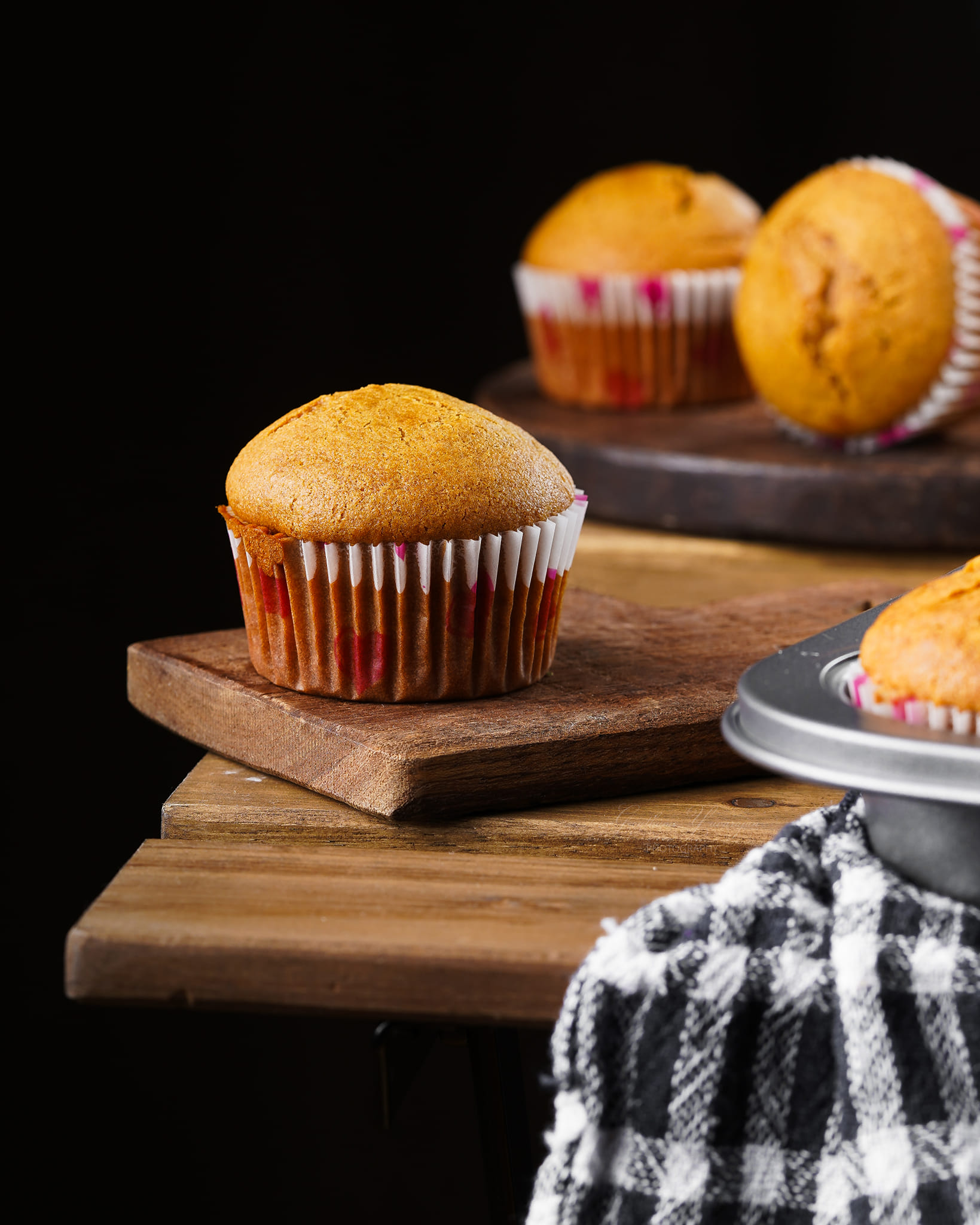 Muffins on a table